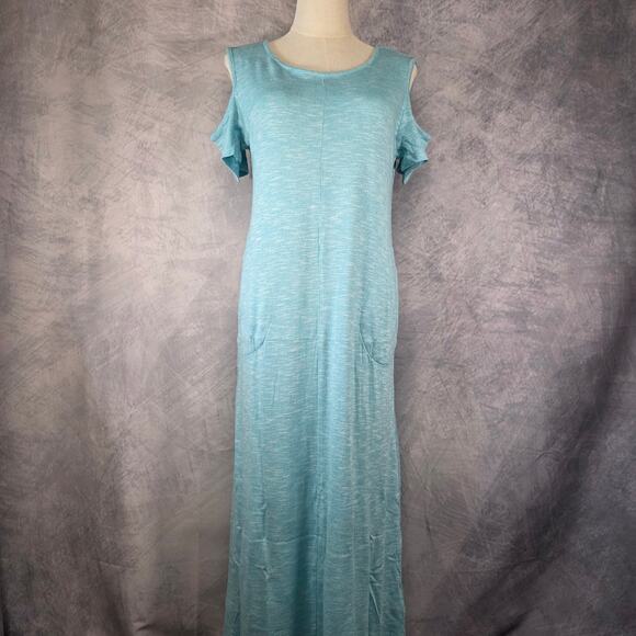 Soft Surroundings Dresses & Skirts - Soft Surroundings Dress Womens Petite Small Blue Electra Cold Shoulder Pocket